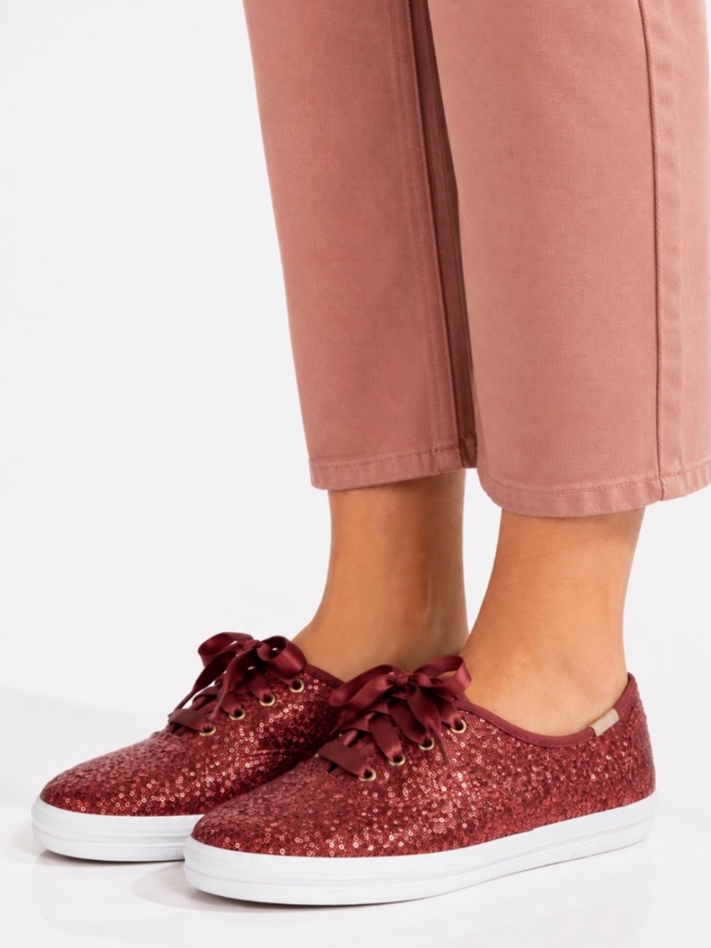 Keds Champion Glitter pink Lace Up size 10